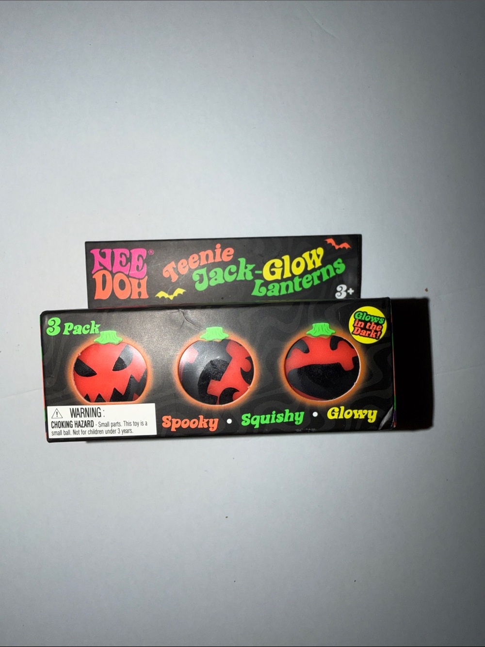 NeeDoh Teenie Jack-Glow Lanterns 3-Pack - Orange Pumpkin Party Favors - Picture 5 of 5